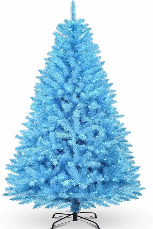 6.5’ Pre-Lit Blue Artificial Christmas Tree