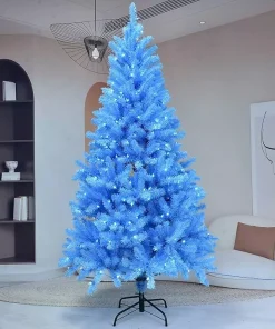 6.5’ Pre-Lit Blue Artificial Christmas Tree