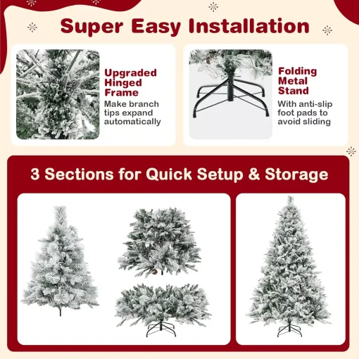 7’ Snow Flocked Christmas Tree