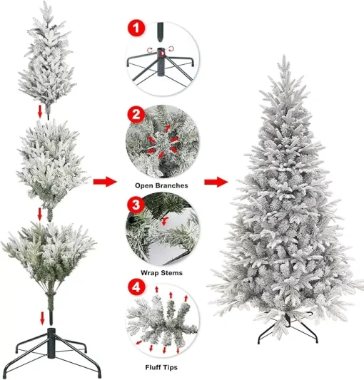 7.5’ Artificial Christmas Tree with Decorative Ornaments