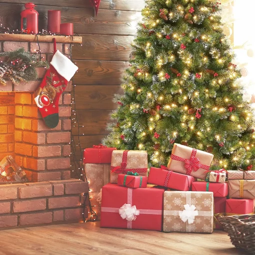 7.5’ Green Flocked Artificial Christmas Tree