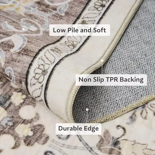 Floral Distressed Brown Rug