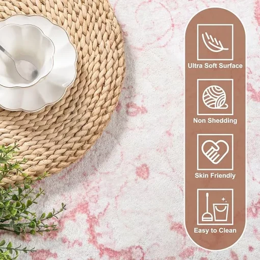 Pink Softer Thicker Faux Wool Rug