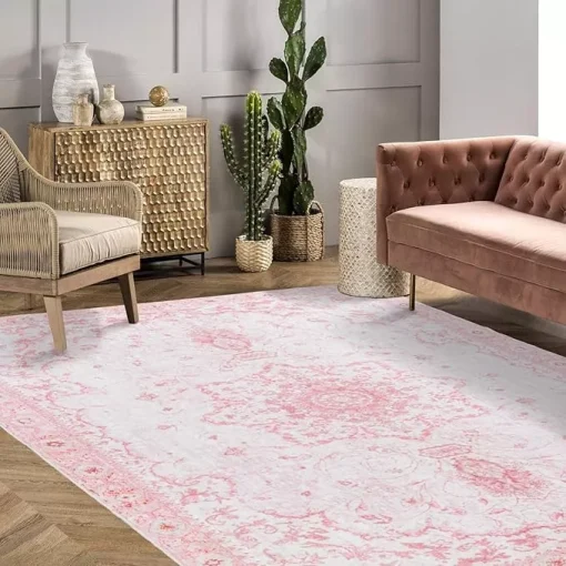 Pink Softer Thicker Faux Wool Rug