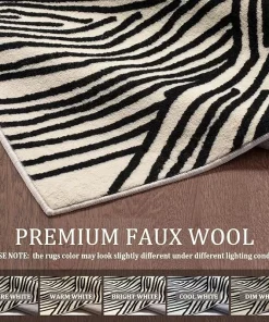 Striped Black and White Area Rug