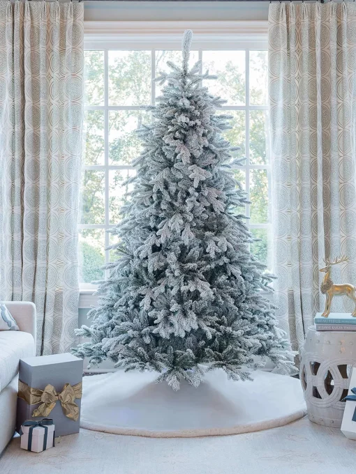 10’ Queen Flock Christmas Tree Unlit