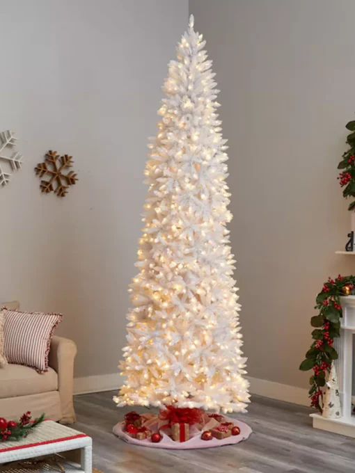 10-ft Douglas Fir Pre Lit Slim White Christmas