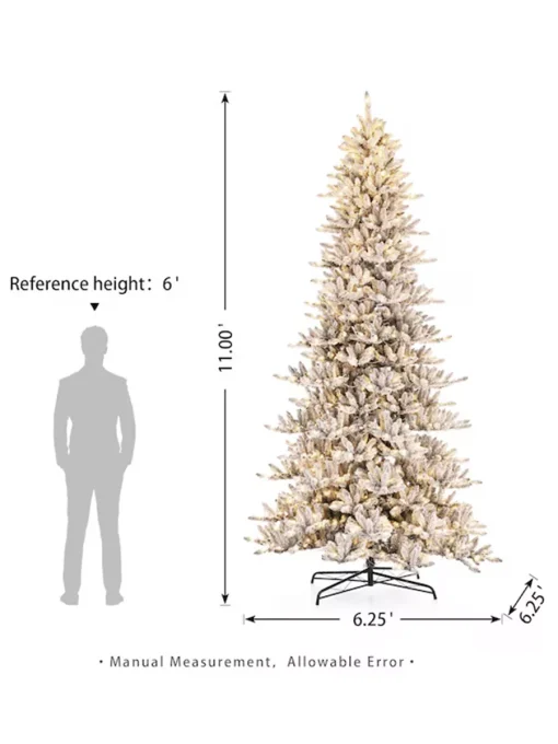 11 ft Slim Flocked Christmas Tree