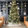 12 ft Alpine Fir Slim Artificial Christmas Tree decorated