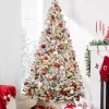 12 ft Pre Lit Christmas Pine Tree Snow Flocked Branches