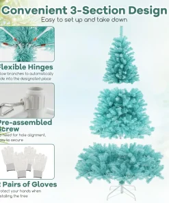 7’ Goplus Blue Pre Lit Christmas Tree
