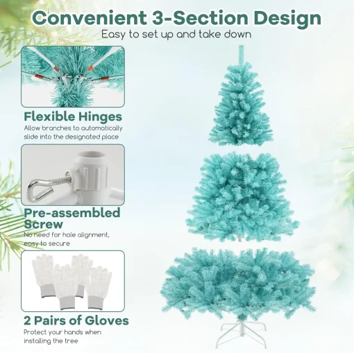 7’ Goplus Blue Pre Lit Christmas Tree