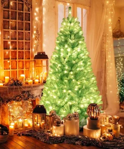 7’ Goplus Blue Pre Lit Christmas Tree