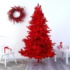 7' Red Flocked Fraser Fir Artificial Christmas Tree