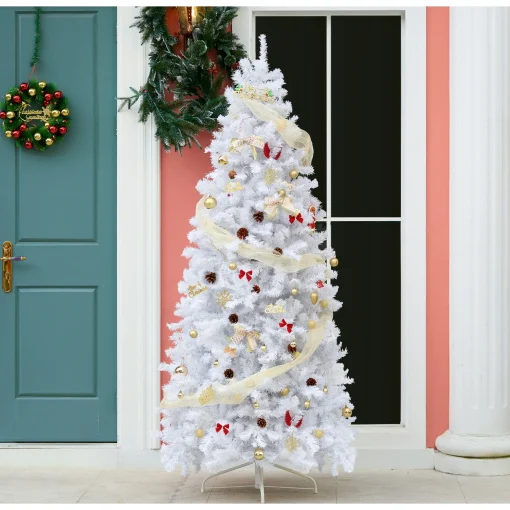 7.5’ Pre Lit White Christmas Tree