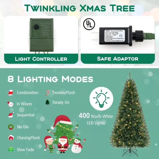 8 ft Magical Xmas Artificial ChristmasTree Unlit