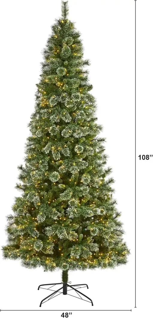 9' Slim Snow Tip Pine Artificial Christmas Tree