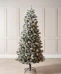 9 ft Slim Snow Flocked Spruce Christmas Tree