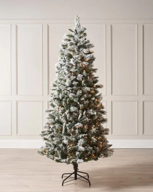 9 ft Slim Snow Flocked Spruce Christmas Tree