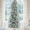 9ft Pre-Lit King Flock Slim Christmas Tree