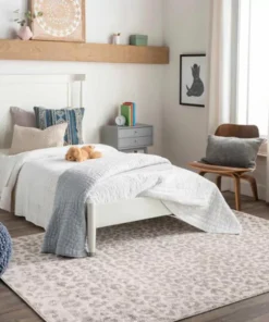 Beige Liversedge Leopard Print Area Rug