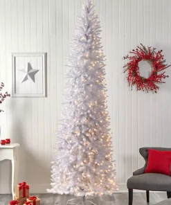 Douglas Fir Pre Lit Slim White Christmas