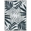 Floral Leaves Reversible Recycled Plastic Outdoor Rug