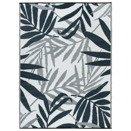 Floral Leaves Reversible Recycled Plastic Outdoor Rug