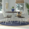 Handwoven Navy Blue Round Area Rug