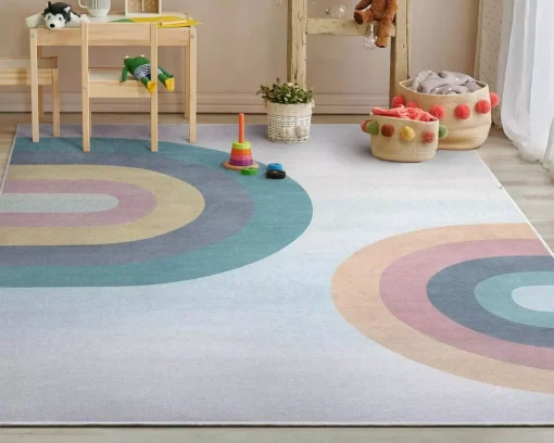 Kaleidoscope Rainbow Modern Multi Color Area Rug