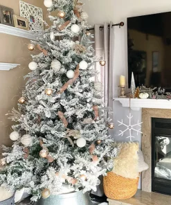 Mountain pine Pre Lit Flocked Christmas Tree