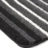 Saral Home Black Microfiber Stripes Bath Mat