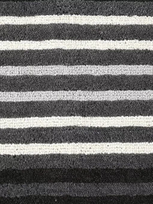 Saral Home Black Microfiber Stripes Bath Mat